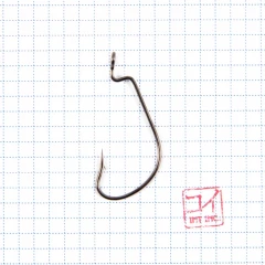 Крючок KOI OFFSET WORM , размер 4/0 (INT), цвет BN, офсетный (10 шт.)/65/