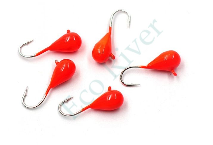 Мормышка вольфрамовая Яман Капля с ушк, р.4,вес 1,00,цв.оранж.(уп.5 шт.)