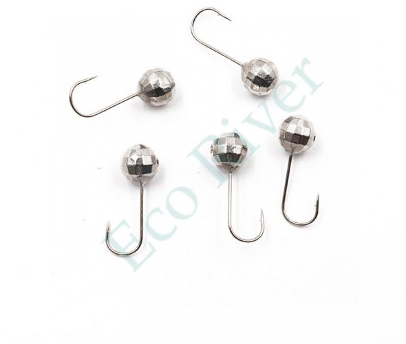 Мормышка вольфрамовая Яман Шар граненый с отв, р.3, вес 0,20 цв.никель(уп.5 шт.)