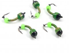 Мормышка вольф. безнасадочная Яман Лесотка №4, d-4 мм, L-10 мм, вес 1,00 г, фц. зеленый шар, цв. с