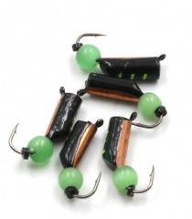 Мормышка вольф. безнасадочная Яман Столбик №8, d-3 мм, L-9.5 мм, вес 1,40 гр., кошачий глаз сверле