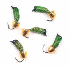 Мормышка вольф. безнасадочная Яман Ручейник №7, d-2,5 мм, L-9.5 мм, вес 1,05 гр., колокол золото,