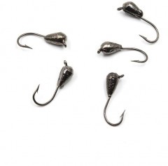 Мормышка вольф. точеная Яман Капля с ушк., р.3, вес 0,6, цв. черн. никель (уп. 5 шт.)