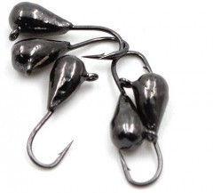 Мормышка вольфрамовая Яман  Капля с ушк, р.4,вес 1,00,цв.черн.никель(уп.5 шт.)
