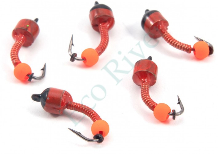Мормышка вольф. безнасадочная Яман Лесотка №4, d-4 мм, L-10 мм, вес 1,00 г, фц. красный шар, цв. к