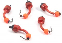 Мормышка вольф. безнасадочная Яман Лесотка №4, d-4 мм, L-10 мм, вес 1,00 г, фц. красный шар, цв. к