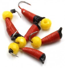 Мормышка вольф. безнасадочная Яман Ручейник №6, d-2.5 мм, L-8.5 мм, вес 0,90 гр., кристалл желтый,