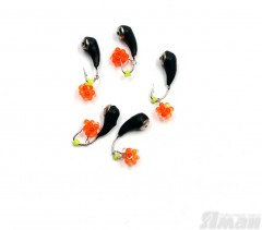 Мормышка вольф. безнасадочная Яман Уралка с отв. с коронкой из никеля, d-4 мм, вес 1,0 г, подвеска