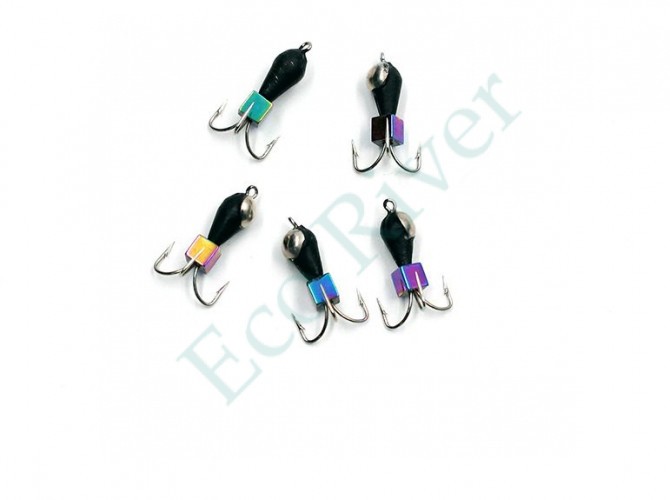 Мормышка вольф. безнасадочная Яман Черт с петлей с коронкой из никеля (короткий), d-4 мм, вес 1,1