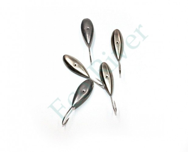 Мормышка паяная Яман Семечка, вес 2,49 г, никель (уп. 5 шт.)