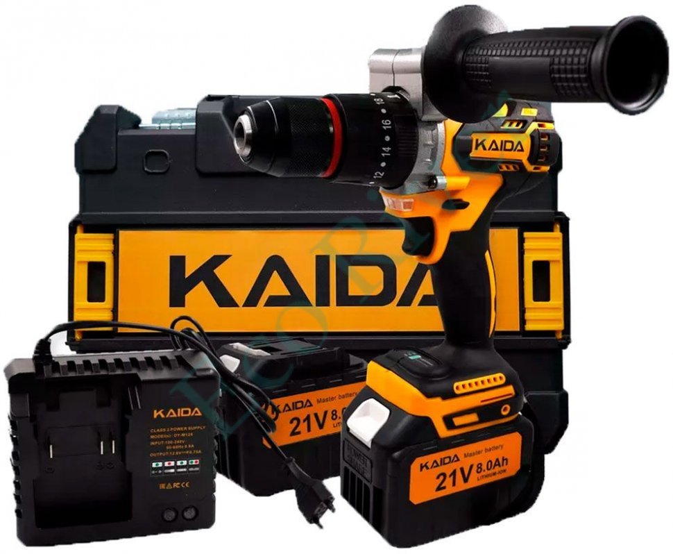 Шуруповерт - дрель Kaida 21V 8A (в кейсе)