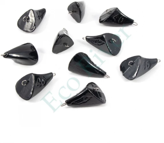 Груз Пуля-эксцентрик окрашенный разборный Яман (10 шт.) - 40 гр., чёрный/150/