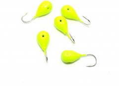 Мормышка вольфрамовая Яман  Капля с отв, р.5,5, вес 2,20 цв.лимон(уп.5 шт.)