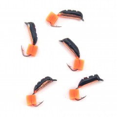 Мормышка вольф. безнасадочная Яман Столбик №3, d-2 мм, L-7 мм, вес 0,50 гр., фц. красный кубик, цв