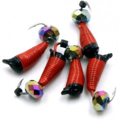 Мормышка вольф. безнасадочная Яман Ручейник №6, d-2.5 мм, L-8.5 мм, вес 0,90 гр., кристалл хамелео