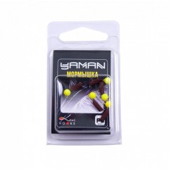 Мормышка безнасад. Яман Гвоздешарик матовый шоколад, d-2,5 мм, вес 0,6 г, шарик желт.неон (уп.5шт)