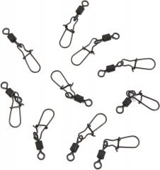 Вертлюг с застежкой Namazu Pro ROLLING RIBBED SWIVEL WITH NICE SNAP, цв. Carbon, р. 3, test-57 кг, к