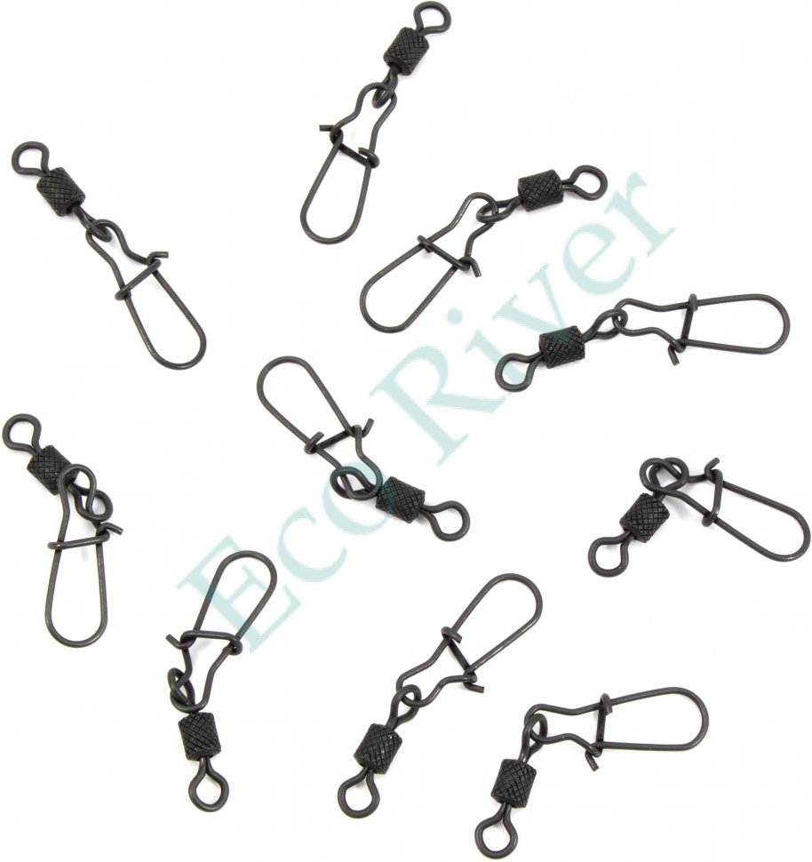 Вертлюг с застежкой Namazu Pro ROLLING RIBBED SWIVEL WITH NICE SNAP, цв. Carbon, р. 3, test-57 кг, к