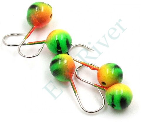 Мормышка вольфрамовая Яман Шар с отв, р.5, вес 1,10 цв.окунь(уп.5 шт.)