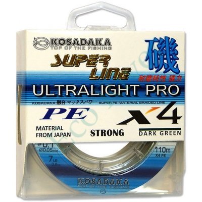 Леска плетёная Kosadaka Super PE X4 Ultralight PRO dark green 0.05 110м