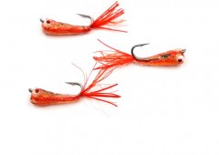 Мормышка Яман Малек пыздрик с ушком, L-13 мм, вес 0,15 г, кр. Kumho №12, цв. красный (уп. 3 шт.)