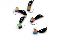 Мормышка безнасадочная Яман Банан черный, d-3 мм, вес 0,5 г, кубик хамелеон (уп. 5 шт.)