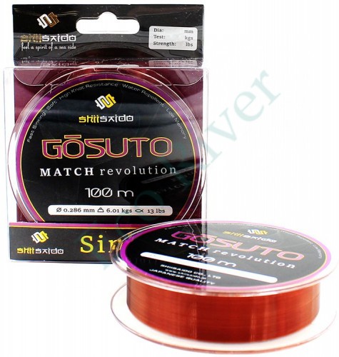 Леска Shii Saido Gosuto, L-100 м, d-0,165 мм, test-2,16 кг, темно коричневый/100/