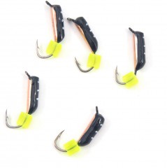 Мормышка вольф. безнасадочная Яман Столбик №5, d-2 мм, L-9.5 мм, вес 0,70 гр., фц. желтый кубик, ц