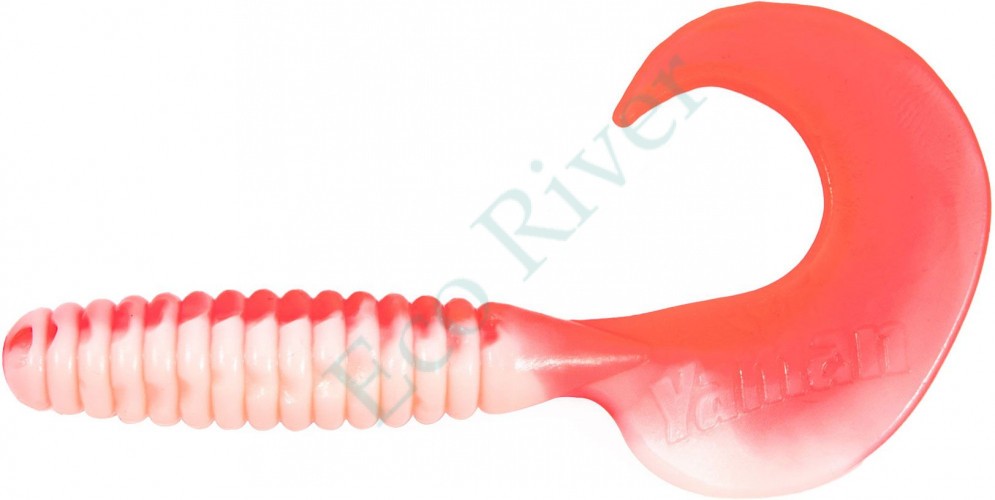Твистер Yaman PRO Spiral, р.4 inch, цвет #27 - Red White (уп.5 шт)