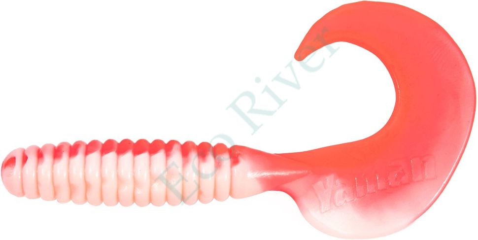 Твистер Yaman PRO Spiral, р.4 inch, цвет #27 - Red White (уп.5 шт)