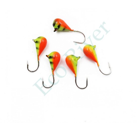 Мормышка вольфрамовая Яман Капля с ушк, р.5 вес 1,90,цв.жел.-оранж. (уп.5 шт.)