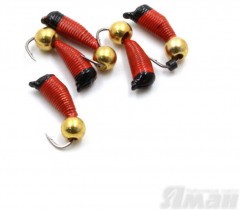 Мормышка вольф. безнасадочная Яман Ручейник №6, d-2.5 мм, L-8.5 мм, вес 0,90 гр., латунный шар,  ц