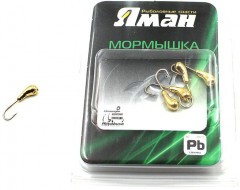 Мормышка Яман уралка с отв.,цв.GOLD PLATED, d 3, вес 0,3 г (уп. 5 шт.)