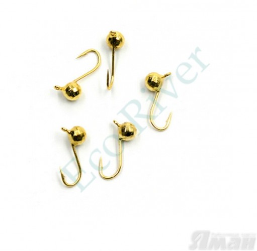 Мормышка вольфЯМАНШар фигурный с ушком, р.2,5, вес 0,20 цв.золото(уп.5 шт.)