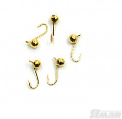 Мормышка вольфЯМАНШар фигурный с ушком, р.2,5, вес 0,20 цв.золото(уп.5 шт.)