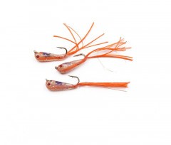 Мормышка Яман Малек пыздрик с ушком, L-13 мм, вес 0,15 г, кр. Kumho №12, цв. оранжевый (уп. 3 шт.)