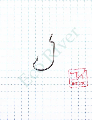 Крючок KOI OFFSET WORM , размер 1 (INT), цвет BN, офсетный (10 шт.)/90/
