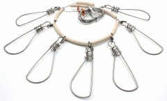 Кукан Namazu металл. трос 3,0 м, d-1,5 мм, 7 карабинов на пруж. (уп. пакет)/30/