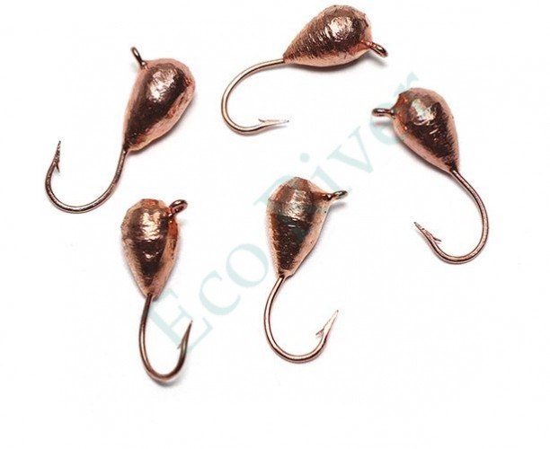 Мормышка вольф. точеная Яман Капля с ушк., р.4, вес 1,1, цв. медь (уп. 5 шт.)