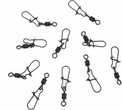 Вертлюг с застежкой Namazu Pro ROLLING RIBBED SWIVEL WITH NICE SNAP, цв. Carbon, р. 5, test-35 кг, к