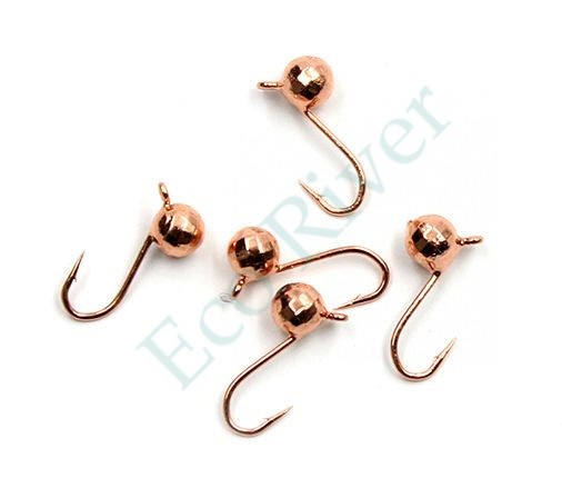 Мормышка вольфрамовая Яман Шар фигурный с ушком, р.2,5, вес 0,20 цв.медь(уп.5 шт.)