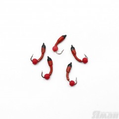 Мормышка вольф. безнасадочная ЯМАН Лесотка №3, d-3 мм, L-8 мм, вес 0,60 г, фц. красный шар, цв. красный (уп. 5 шт.)