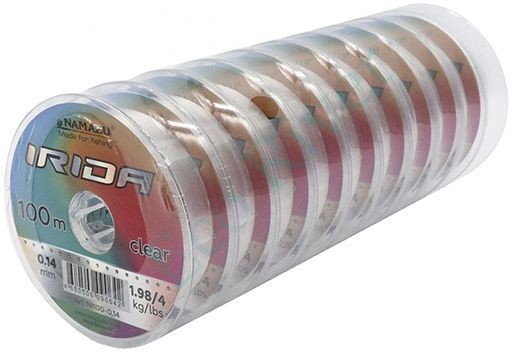 Леска Namazu Irida, L-100 м, d-0,14 мм, test-1,98 кг, прозрачная (уп. 10 шт.)/200/