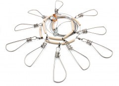 Кукан Namazu металл. трос 3,5 м, d-2 мм, 10 карабинов на пруж. (уп. пакет)/25/35/