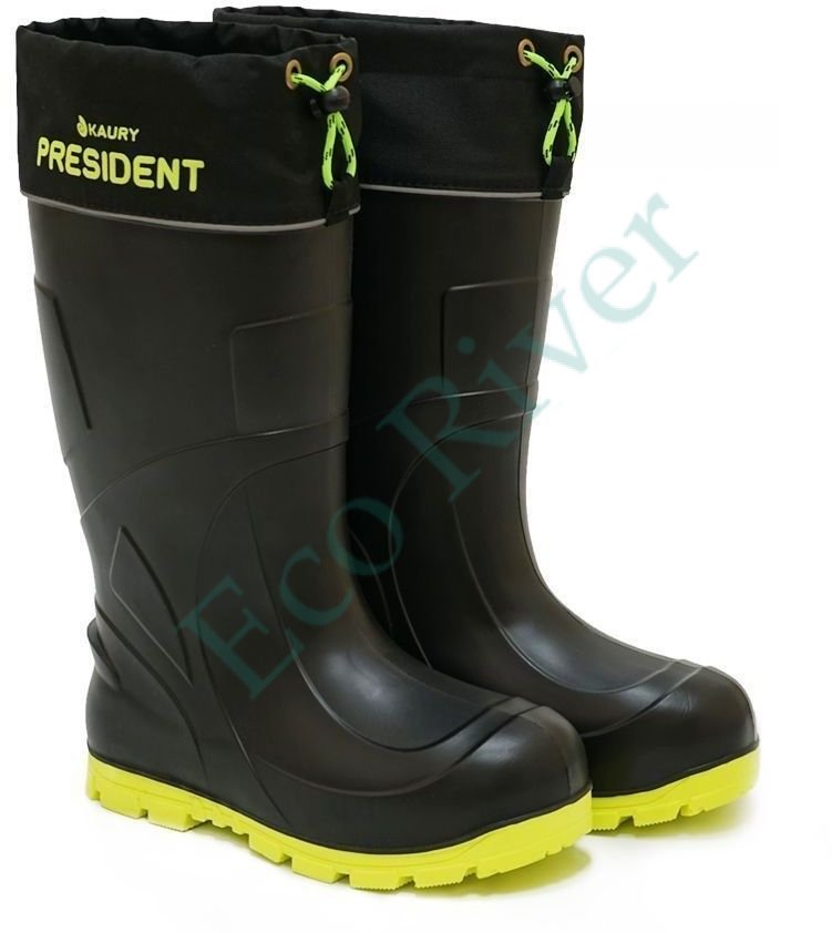 Сапоги Kaury President ЭВА 950-65/1 PW с манжет. утепл. черно-зеленые р.47-48