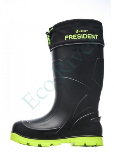 Сапоги Kaury President ЭВА 950-65/1 PW с манжет. утепл. черно-зеленые р.47-48