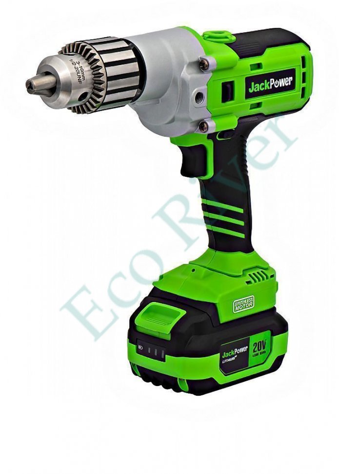 Дрель-шуруповёрт JACK POWER 4 Ah Li-Ion, 130 Н*м, 20V, серия Professional, кейс, 2 аккумулятора