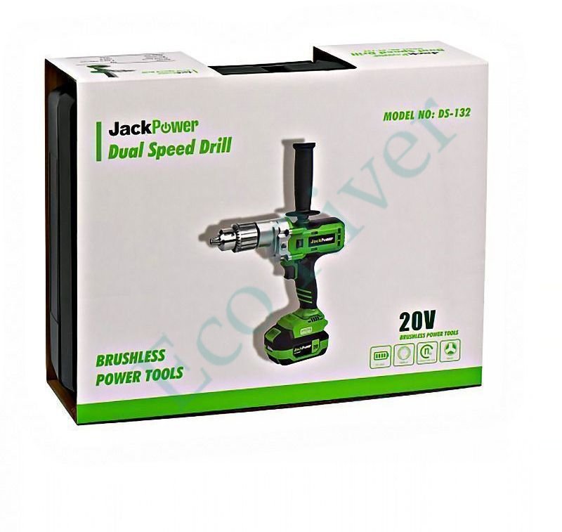 Дрель-шуруповёрт JACK POWER 4 Ah Li-Ion, 130 Н*м, 20V, серия Professional, кейс, 2 аккумулятора