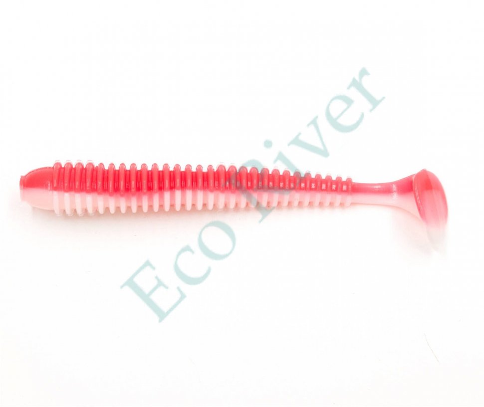 Виброхвост Yaman PRO Betta, р.4,5 inch, цвет #27 - Red White (уп. 5 шт.)