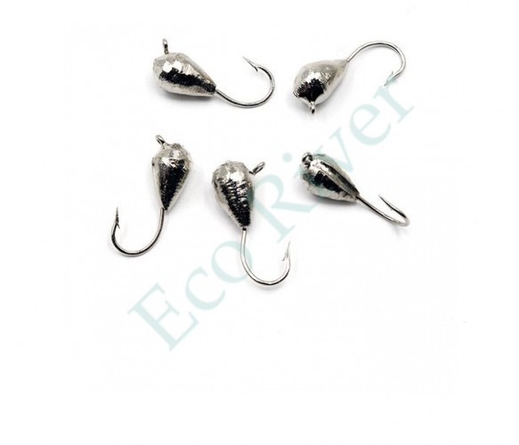Мормышка вольф. точеная Яман Капля с ушк., р.4, вес 1,1, цв. никель (уп. 5 шт.)